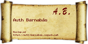 Auth Barnabás névjegykártya