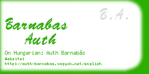 barnabas auth business card