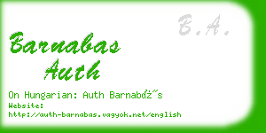barnabas auth business card